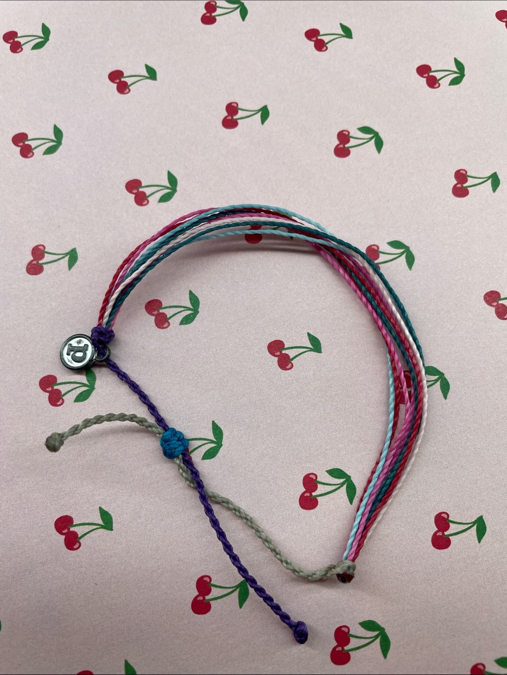 Pura Vida Multicolor String Bracelet - Pink, Teal, Purple